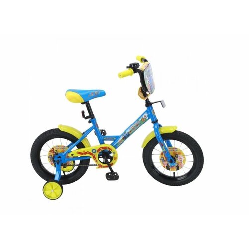 фото Велосипед двухколесный 16 "синий трактор" gw-тип (голубой-желтый) щиток, звонок, страховочные колеса next
