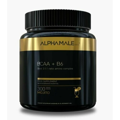 фото Аминокислоты bcaa + b6 apple премиум 2:1:1 (бцаа) alphamale labs, 300 г, вкус: мохито