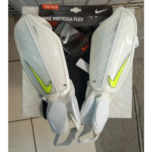 фото Для футбола nike размер xl щитки футбольные с защитой голеностопа белые