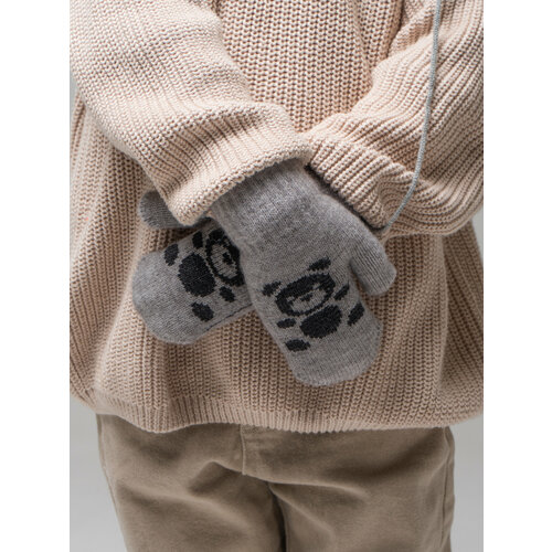 фото Варежки , размер м, черный, серый hand made tubatay