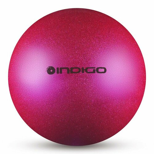 фото Мяч для художественной гимнастики indigo, in118-pi, диаметр 19 см, пвх, розовый металлик с блестками
