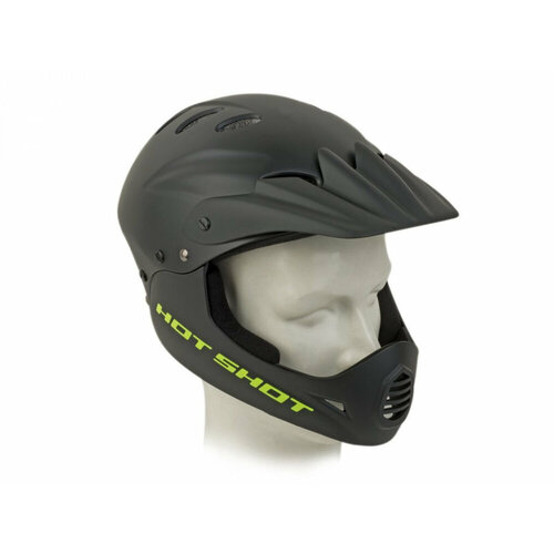 фото Шлем author freeride/dh fullface abs-hard shell 3 в 1, hot shot x9 inmold, 640гр, 193 matt blk 17отв, цвет матовый черный, размер 54-56