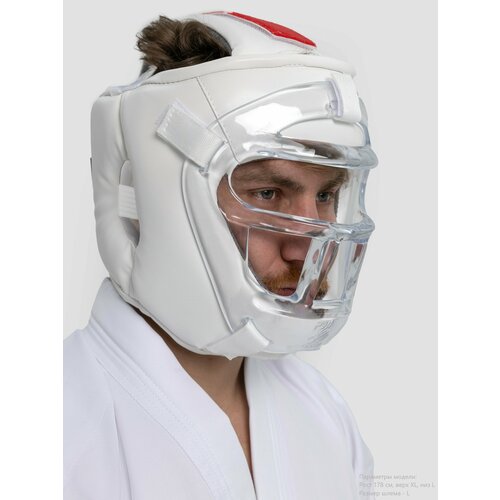 фото Шлем с пластиковой маской кристалл-12 для всестилевого каратэ (l) рэй-спорт
