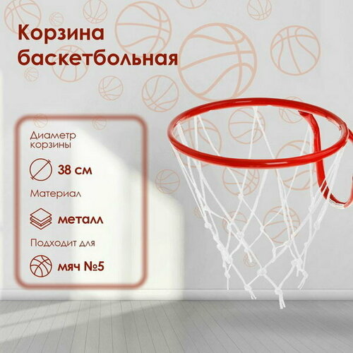 фото Корзина баскетбольная №5, d=380 мм, с сеткой сима-лэнд