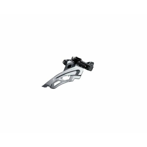 фото Переключатель передний shimano deore, m6000, 3x10 скоростей, верхняя тяга, 42t, средний хомут 34.9мм, угол наклона 66-69°, черно-серебристый, без упаковки