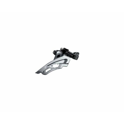 фото Переключатель передний shimano deore, m6000, 3x10 скоростей, верхняя тяга, 42t, средний хомут 34.9мм, угол наклона 66-69°, черно-серебристый, без упаковки