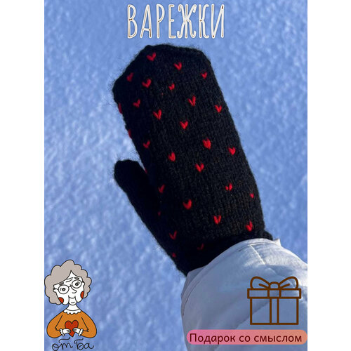 фото Варежки , размер s/m, черный, красный от ба