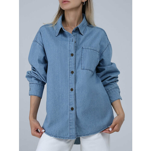 фото Рубашка vitacci, размер 42-44, голубой