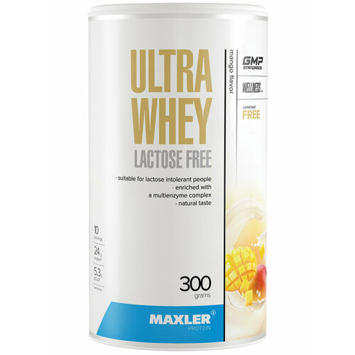 фото Сывороточный протеин maxler ultra whey lactose free 300 г, манго