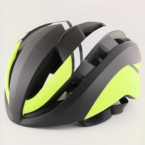 фото Шлем велосипедный (матовый, черно-бело-зеленый) ho-06 нет бренда