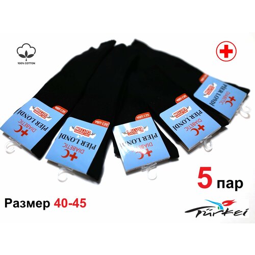 фото Носки pier londi, 5 пар, 5 уп., размер 40-44, черный