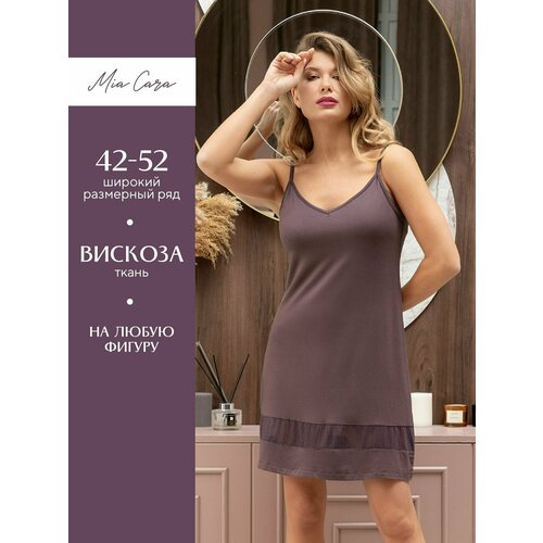 фото Сорочка mia cara, размер 46-48, фиолетовый