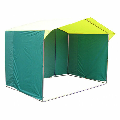 фото Палатка митек домик 2.5х2.0 п (труба 25 мм) желто-зеленый