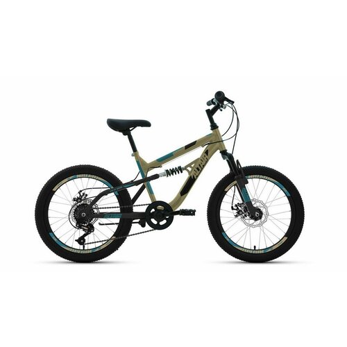 фото Велосипед altair mtb fs d 20" (2022) (велосипед altair mtb fs 20 d (20" 6 ск. рост. 14") 2022, бежевый/черный, rbk22al20046)