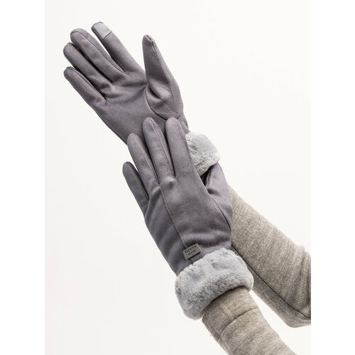 фото Перчатки , размер 7.5, серый fashion gloves