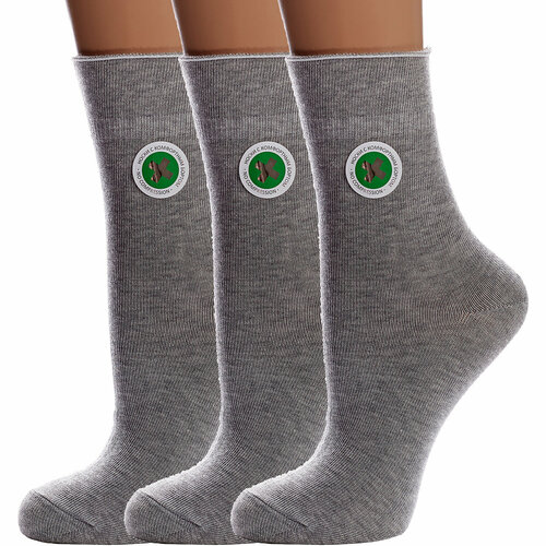фото Носки para socks, 3 пары, размер 25, серый