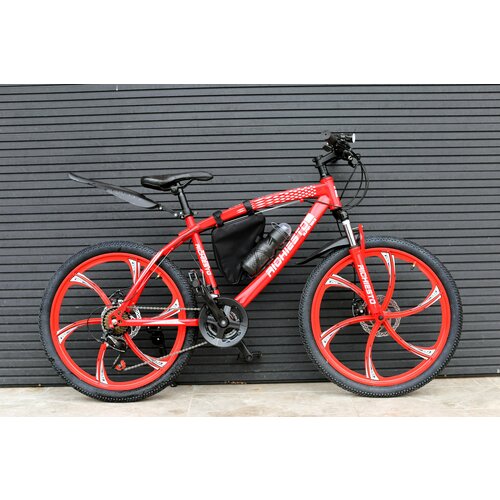 фото Велосипед горный richiesto 24" рама 14" алюминиевые литые диски спортивный, красный