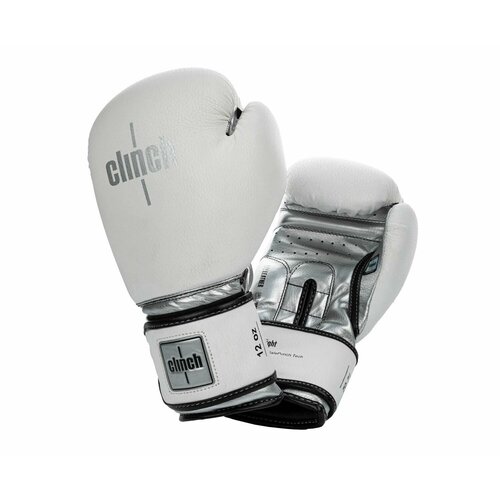 фото C137 перчатки боксерские clinch fight 2.0 бело-серебристые (8 oz)
