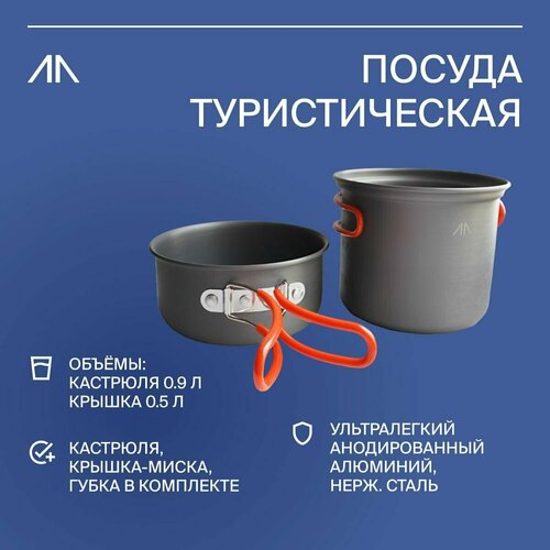 фото Набор посуды туристический goraa, посуда туристическая для похода нет бренда