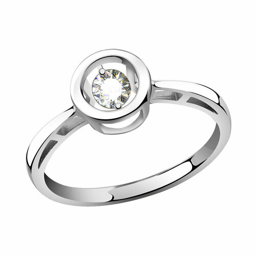 фото Кольцо diamant online, белое золото, 585 проба, фианит, размер 19