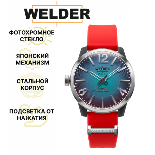 фото Наручные часы welder wwrl2003, красный, серебряный