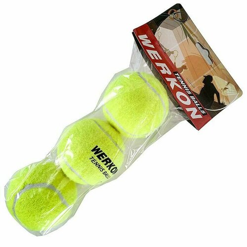 фото Мяч для тенниса sportex 3 шт. в пакете (желтый)