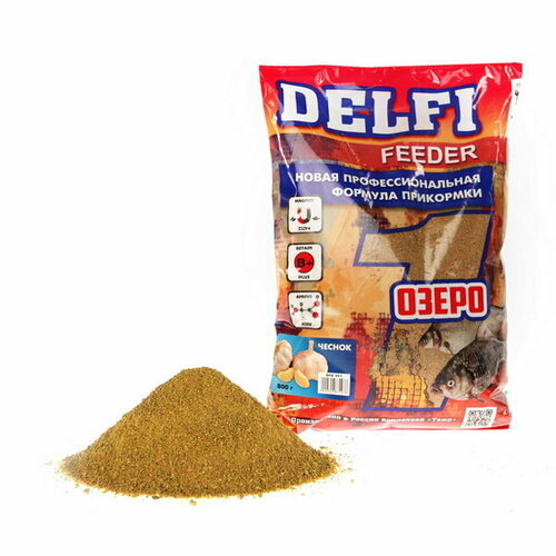 фото Прикормка delfi feeder, озеро, чеснок, 800 г делфи
