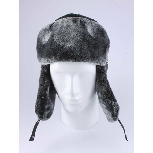 фото Шапка ушанка , размер 59, серый, черный шапка-сиб