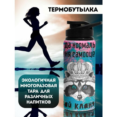 фото Бутылка для воды спортивная гордый енот филя