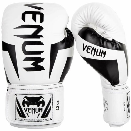 фото Перчатки боксерские venum elite boxing gloves 16 oz черный/белый
