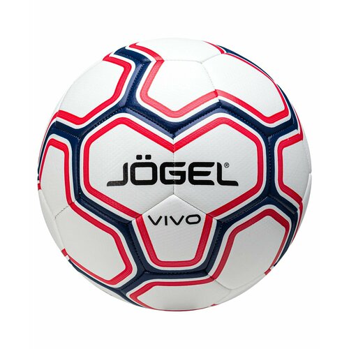фото Мяч футбольный vivo №5, белый/синий/красный jogel