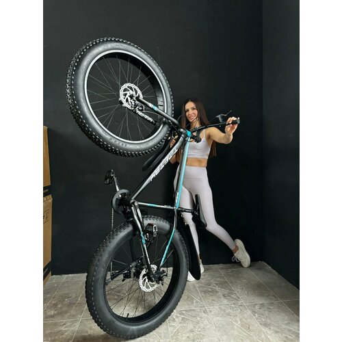 фото Велосипед фэтбайк fatbike richiesto tt089/9s 26" алюминиевая рама 17" спортивный вездеход унисекс, синий