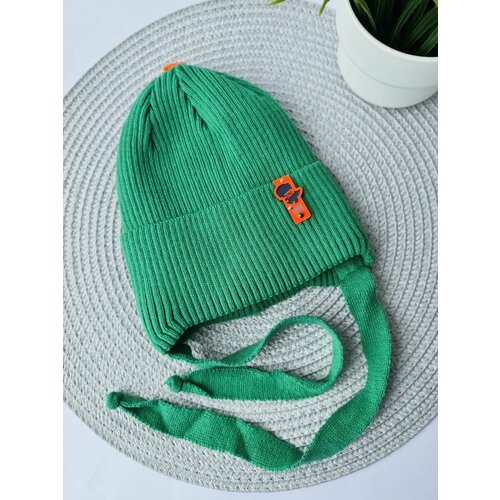 фото Шапка бини , размер 48/50, зеленый, бирюзовый шапка-сиб