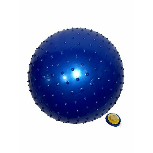 фото Мяч фитнес х- match 55 см. с шипами массажный, пвх, синий, насос в компл. x-match