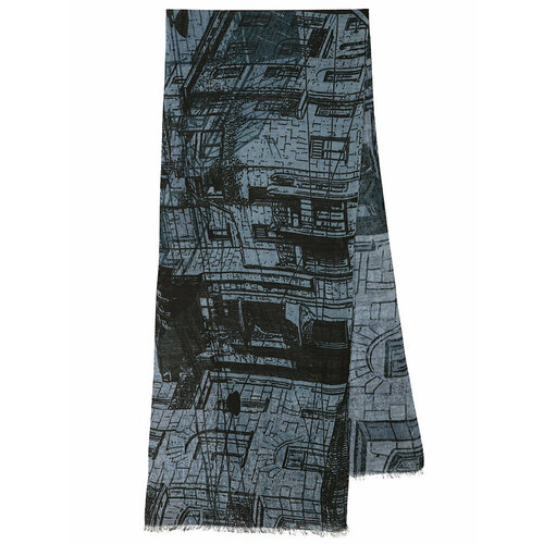 фото Шарф павловопосадская платочная мануфактура,190х40 см, one size, серый, коричневый