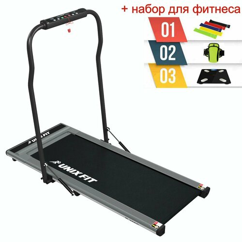 фото Беговая дорожка unixfit r-300c, черный/серый + набор для фитнеса unix fit