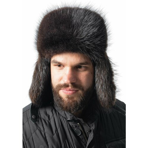 фото Шапка ушанка ярмарка шапок, размер 58, коричневый