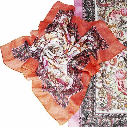 фото Платок ,70х70 см, коралловый нет бренда