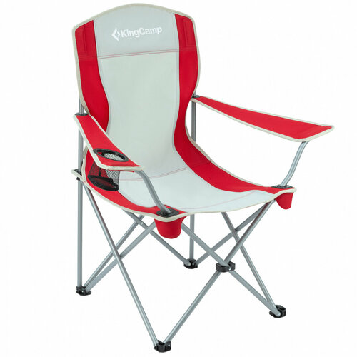 фото 3818 arms chair кресло скл. cталь, 84х50х96, красно-серый kingcamp