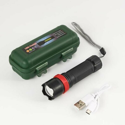 фото Фонарь ручной аккумуляторный, 3 режима, от usb, 10 х 2.5 см (комплект из 5 шт) нет бренда