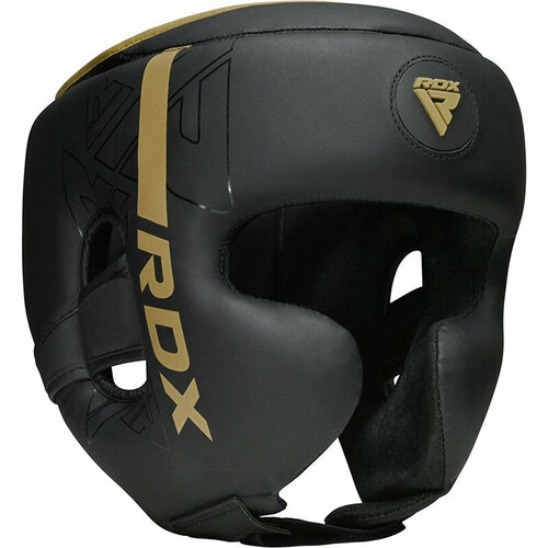 фото Боксерский шлем rdx f6 s черный/золотой матовый