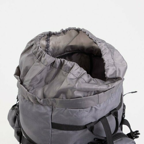 фото Рюкзак туристический, 60 л, отдел на шнурке, наружный карман, 2 боковые сетки, цвет серый taif