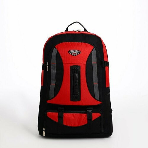 фото Рюкзак туристический на молнии, 4 наружных кармана, цвет красный/чёрный нет бренда