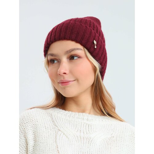 фото Шапка бини шапка женская, размер 56-58, бордовый mialè