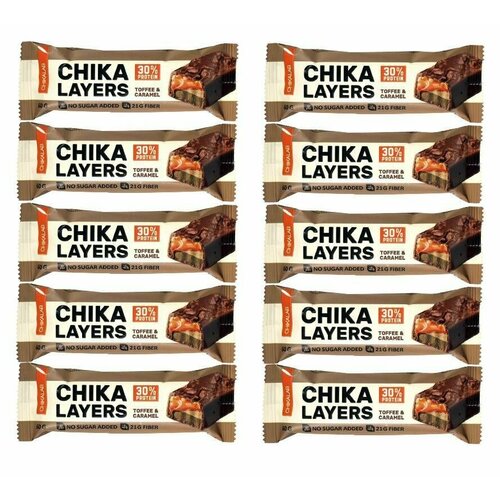 фото Протеиновый батончик chikalab chika layers (5ти слойный) соленая карамель и арахис, 10 шт