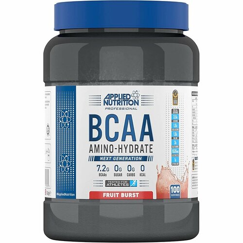 фото Bcaa amino hydrate, 1400 г, fruit burst / фруктовый взрыв applied nutrition