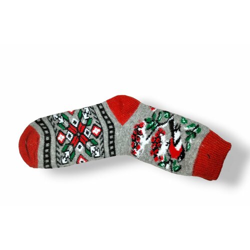 фото Носки бабушкины носки, размер 35/40, красный, зеленый, серый