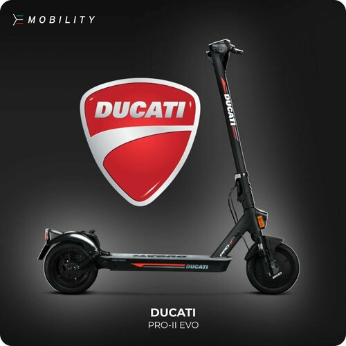 фото Электросамокат ducati e-scooter pro-ii evo складной, с поворотными сигналами, 25 км/ч, двойная тормозная система, двойная задняя подвеска
