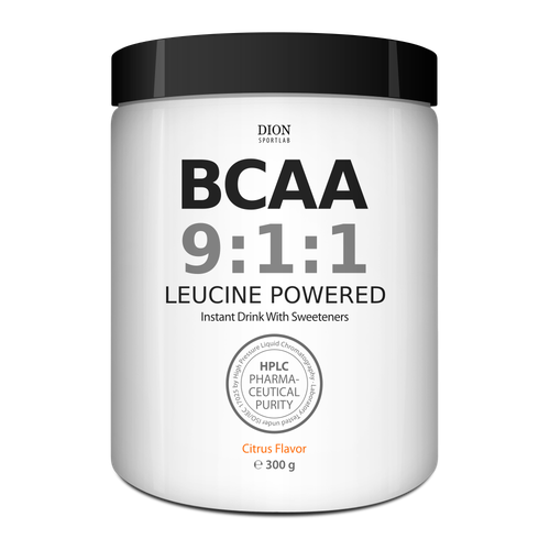 фото Профессиональный bcaa 9:1:1 leucine powered, цитрус, 300 г, dion sportlab eu