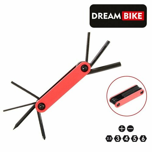 фото Мультиключ велосипедный dream bike 14х9х2 см, металл, красный